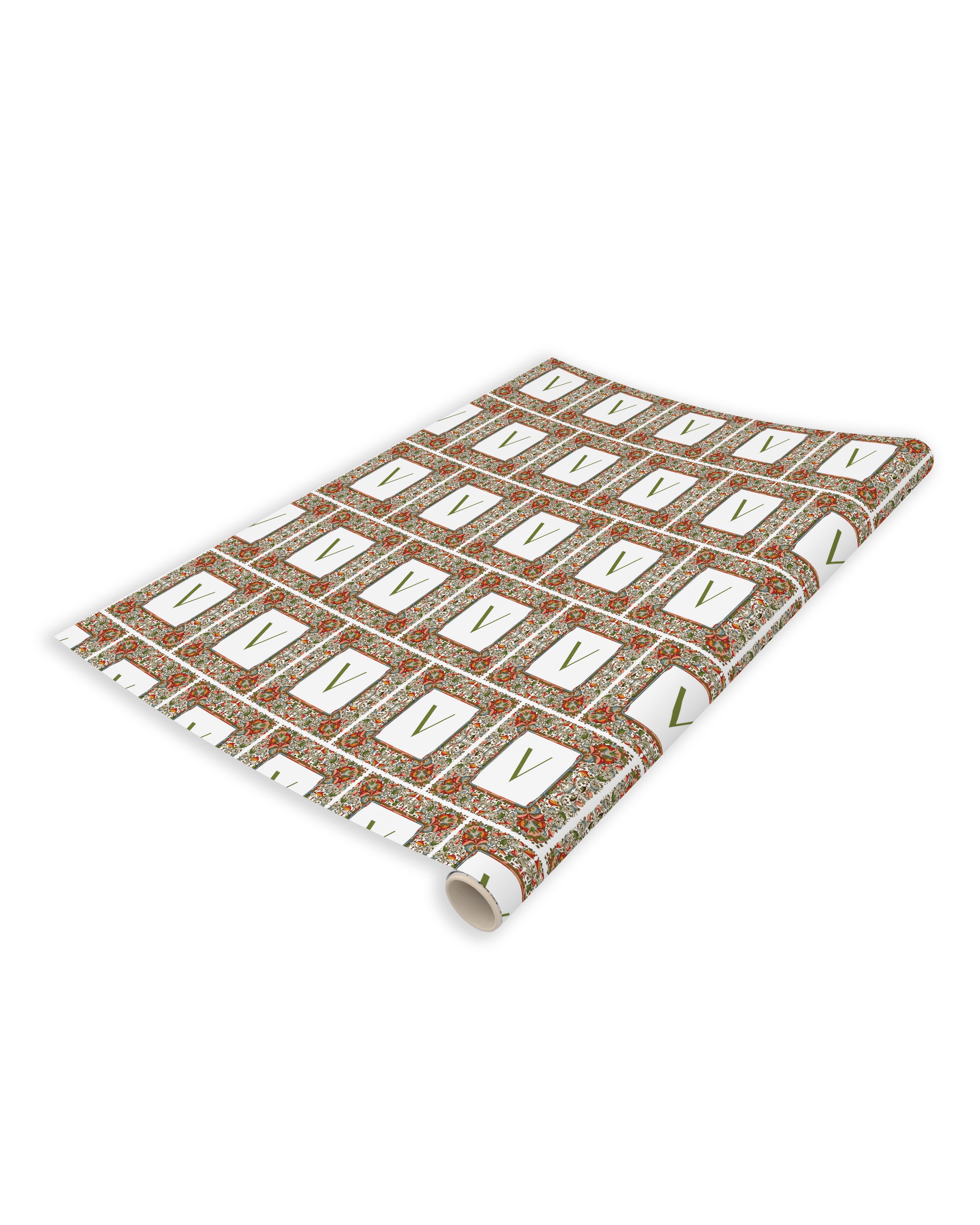 Holly Jolly Crest Wrapping Paper