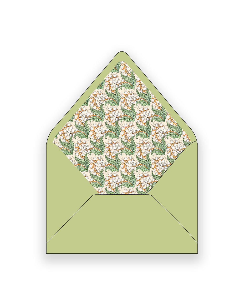 Lily of the Valley Pattern Addressed Envelopes + Liners