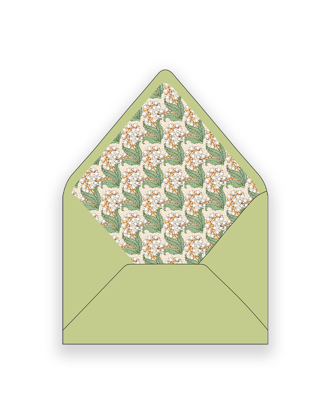 Lily of the Valley Pattern Addressed Envelopes + Liners