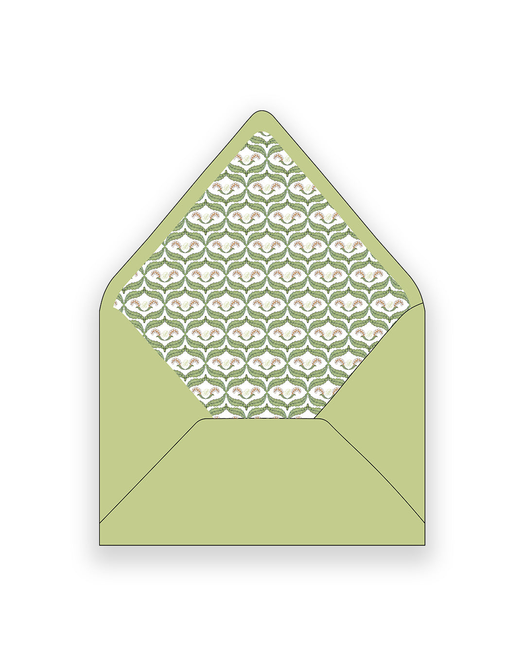 Lily of the Valley Crest Addressed Envelopes + Liners